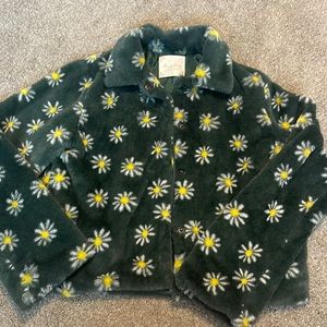 Altrd state faux fur daisy patterned coat
